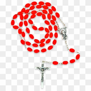 Red Rosary Beads - Christian Cross, HD Png Download