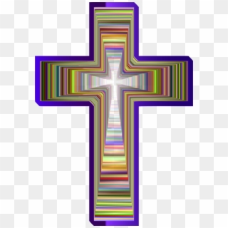 Crucifix Line Purple - Cross, HD Png Download