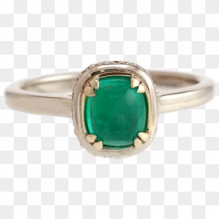 Colombian Emerald & Yellow Diamond Ring - Emerald, HD Png Download