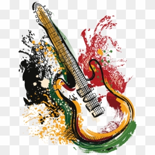 Art Electric Poster Guitar Vector Grunge Clipart, HD Png Download