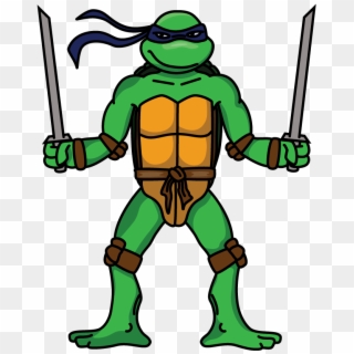 How To Draw Leonardo, Teenage Mutant Ninja Turtles, - Leo Ninja Turtle Drawing, HD Png Download