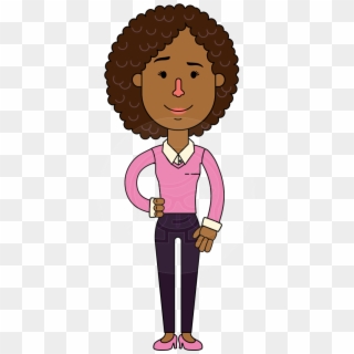 Minimalistic African American Girl Vector Character - Design, HD Png Download