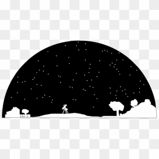 Astronomy Clipart Space - Black And White Night Sky Clip Art, HD Png Download