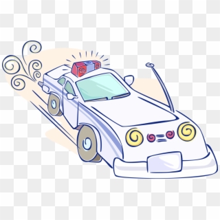 Vector Illustration Of Law Enforcement Police Car Cruiser - City Car, HD Png Download