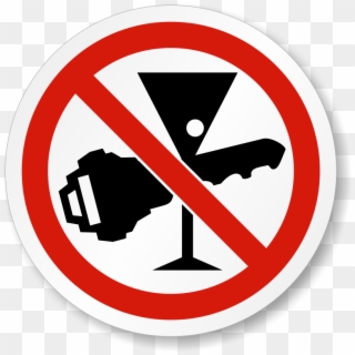 No Drink And Drive Iso Prohibition Symbol Label - Drinking And Driving Png, Transparent Png