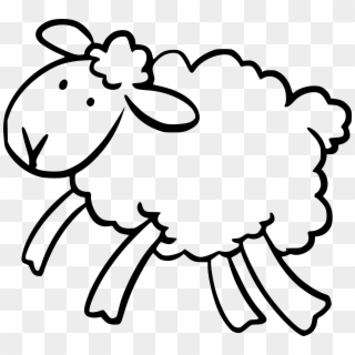 Animal Ears Head Jump Lamb Png Image - Clip Art Black And White Sheep, Transparent Png