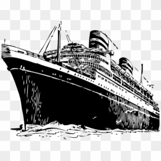 Cruise Ship Clipart Steam Ship - Ship Clipart Black And White, HD Png Download