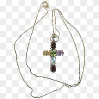 Clip Download Vintage Rainbow Silver Religious Cross - Pendant, HD Png Download