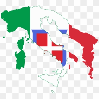 Greater Italy Flag Map, HD Png Download