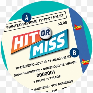 A Hit Or Miss Ticket Is Shown With The Letters A And - Label, HD Png Download