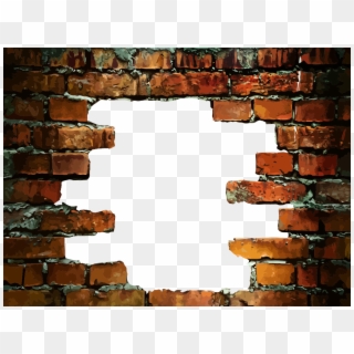 Vector Stone Castle Wall - Hole In Brick Wall Vector, HD Png Download