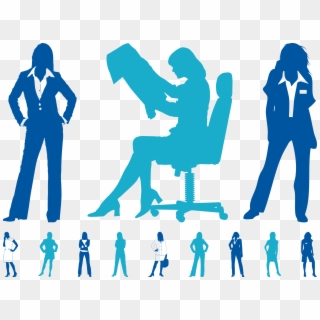 Businessperson Clip Art - Woman In A Suit Silhouette, HD Png Download
