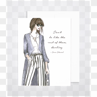 Woven Ink Fashion Illustration Card Chanel - Fashion Illustration, HD Png Download