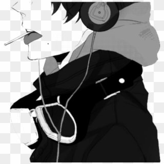 Anime Boy Clipart Headphone - Anime Guy With Headphones, HD Png Download