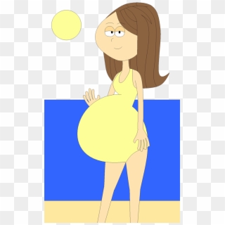 Clip Freeuse Library Collection Free Bellied Lady Download - Pregnant In A Yellow Swimsuit, HD Png Download