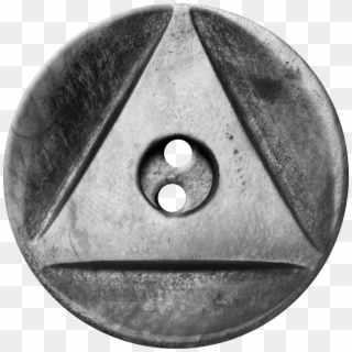 Button With Inscribed Triangle, Grey - Moneda De Plata Png, Transparent Png