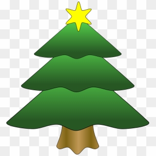 Tree Christmas Star Gold Xmas Png Image - Christmas Pine Tree Clip Art, Transparent Png