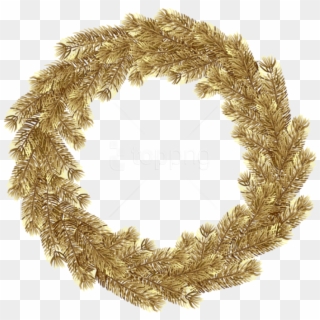 Free Png Christmas Wreath Gold Png Png - Transparent Christmas Wreath Gold, Png Download