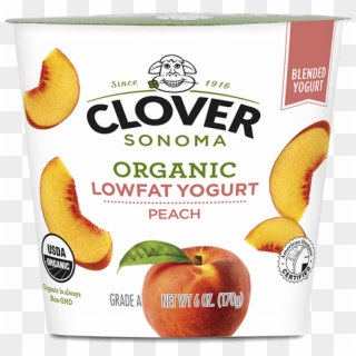 Organic Low Fat Peach Yogurt - Clover Yogurt Low Fat, HD Png Download