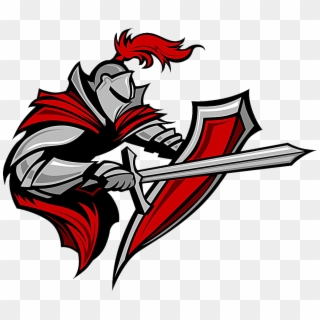 Warrior Clipart Shield Clipart - Knights Mascot Logo Png, Transparent Png