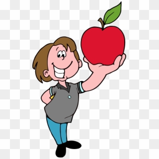 School Boy Apple Png Clipart - Holding An Apple Clipart, Transparent Png