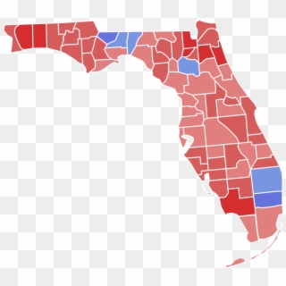 1998 Florida Gubernatorial Election - Florida 2016 Election Map, HD Png Download