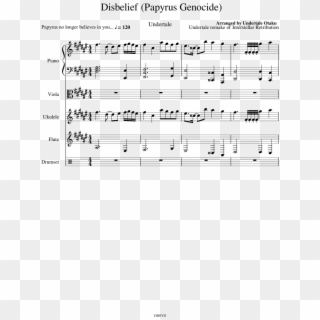Disbelief Sheet Music Composed By Undertale Remake - Sheet Music, HD Png Download