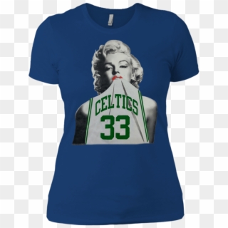 Great Marilyn Monroe Wearing Larry Bird Celtics T Shirt - T-shirt, HD Png Download