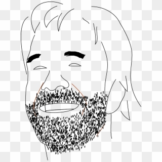Full Beard Man Face Laughing Png Image - Chuck Norris Rysunek, Transparent Png