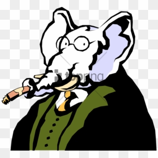 Cartoon Cigar Png - Elephant With A Cigar, Transparent Png
