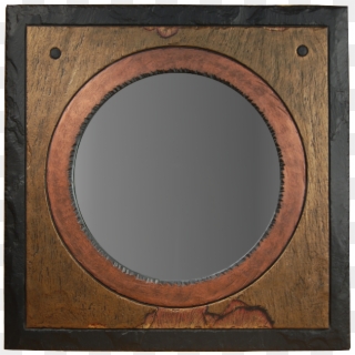 Round Mirror In Square Frame, HD Png Download