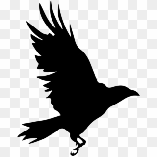 Raven Clipart Raptor Bird - Silueta Cuervo Png, Transparent Png