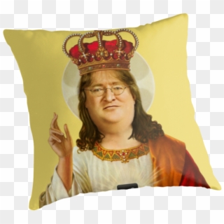 Gabe Newell Pillow - Jesus Gabe, HD Png Download