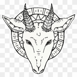 Satan Drawing Goat - Satan Goat Head Png, Transparent Png