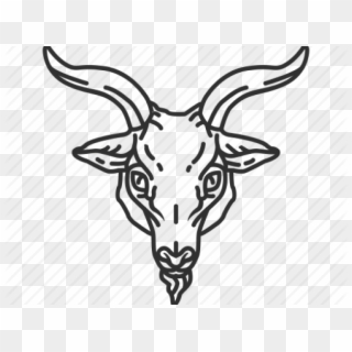 Satanic Clipart Goat Head - Satan Goat Head Png, Transparent Png