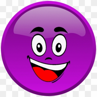 Smiley Violet Heureux - Purple Smiley Clipart, HD Png Download