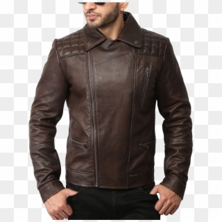 Leather Jacket Biker Mens, HD Png Download