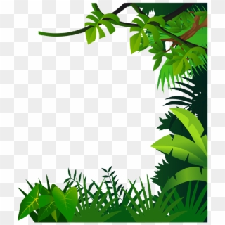 Material Border Drawing Jungle Free Hd Image Clipart - Jungle Frame Clipart, HD Png Download