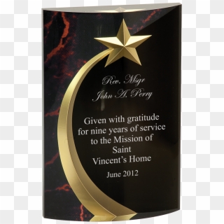 4 1/2″ X 7 3/4″ Red Marble Rounded Shooting Star Acrylic - Star Awards Card, HD Png Download