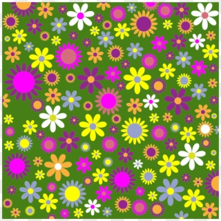 Retro Flower Pattern Background, HD Png Download