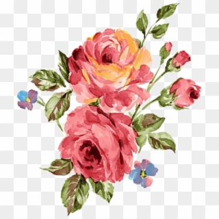 Rosa Oleo Decoupage Pinterest Pintura Aquarela Imagens - Painted Flowers Wallpaper Hd, HD Png Download