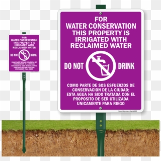 Bilingual Water Conservation Property Is Irrigated - Please Be Respectful Dog Sign, HD Png Download
