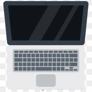 Black And White Flat Design Laptop Transprent Png Free - Laptop Flat Design Png, Transparent Png
