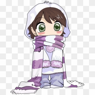 Girl Cute Cold Winter Anime Png Image - Anime Girl Cartoon, Transparent Png