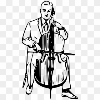 This Free Icons Png Design Of Man Playing Cello - Man Playing Cello Clipart, Transparent Png