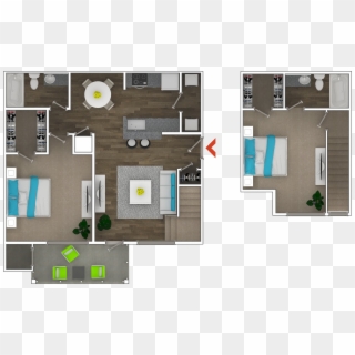 2 Bedroom Townhouse - Floor Plan, HD Png Download