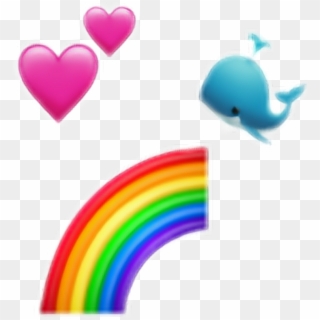 #yuppo #blauwal #heart #rainbow #emoji #sticker - Iphone 虹 絵文字, HD Png Download