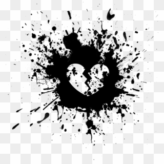 Sad Pictures Of Hearts Love Do - Black Paint Splatter, HD Png Download