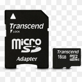 16gb Microsd Transcend Sd Adapter - Memory Card, HD Png Download