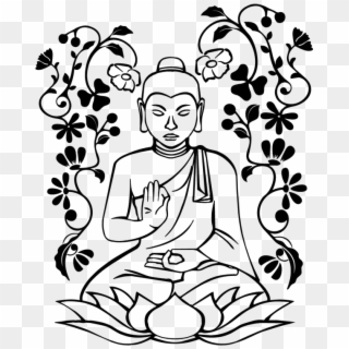 Buddha Drawing Easy - Drawing, HD Png Download